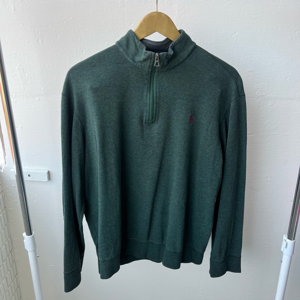 Polo Ralph Lauren Green Quarter-Zip Sweater